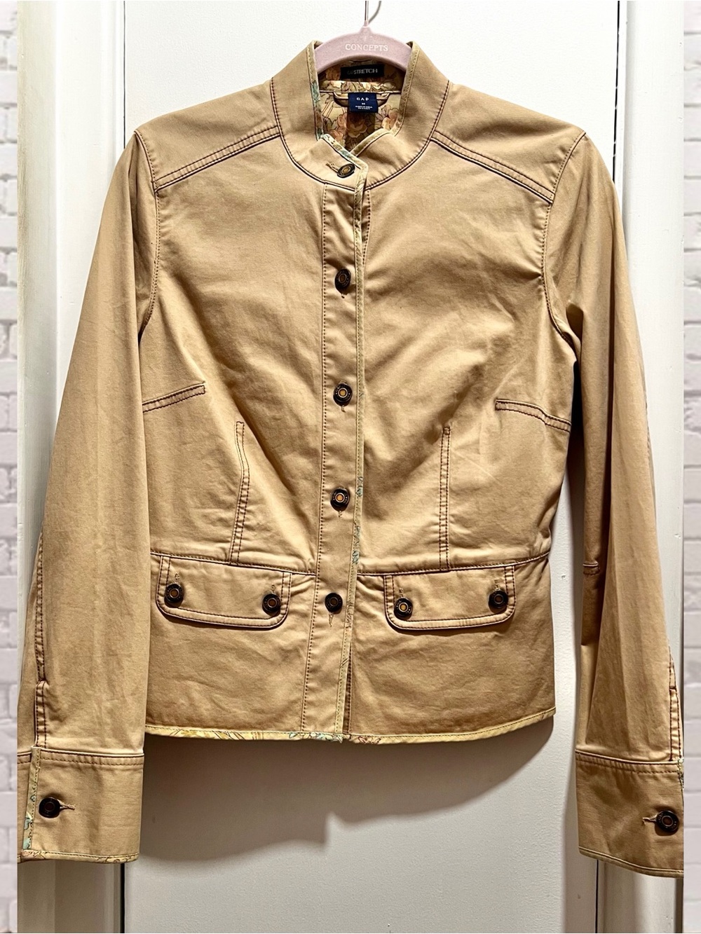 Gap Y2K Stretch Button Up Khaki Denim Jacket - Picture 2 of 3